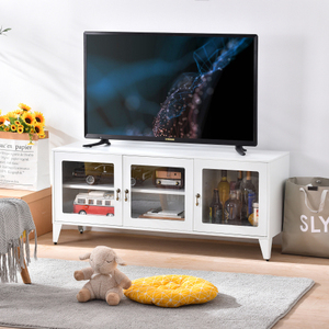 Meuble TV avec grand espace de rangement, 1 étagère, support TV en métal pour salon, chambre à coucher, pour téléviseurs - Product Image 6