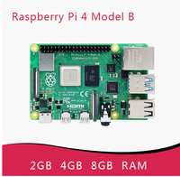 Kit de carte de développement Raspberry Pi 4 modèle B RAM 2GB 4GB 8GB plus rapide que 3B + (boîtier + ventilateur + dissipateur thermique + alimentation + micro câble)