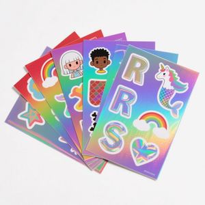 Custom UV Holographic Foil Waterproof Rainbow Die Cut <b>Stickers</b> Personalized <b>Logo</b> UV Print Holographic Vinyl Label <b>Sticker</b> - Product Image 3
