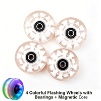 Roues de patins à roulettes quad en PU lumineuses avec roulements pour patins à roulettes à double rangée, pièces de rechange Ruidongle