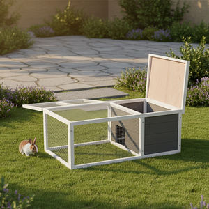 Grande cage mobile en bois <span class=keywords><strong>pour</strong></span> lapins et poulets, abri extérieur <span class=keywords><strong>pour</strong></span> oiseaux, niche <span class=keywords><strong>pour</strong></span> chats, maisonnette portable <span class=keywords><strong>pour</strong></span> animaux de compagnie, résistante au vent, respirante et imperméable - Product Image 3