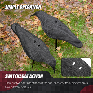 Décoys de <span class=keywords><strong>corbeaux</strong></span> en plastique pour la chasse, simulation de <span class=keywords><strong>corbeaux</strong></span>, décoration de jardin, répulsif contre les oiseaux, dissuasif contre les nuisibles, répulsif, décor - Product Image 2