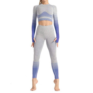 Ensemble de vêtements de sport pour femmes sans couture, leggings sculptants et soutien-gorge de sport - Product Image 1