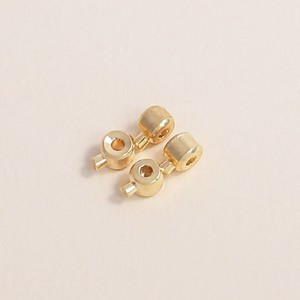 Perle plate ronde plaquée or 18 carats, 4 mm, avec fermoir à pression pour la fabrication de bracelets, idéale pour le bricolage de bijoux. - Product Image 2