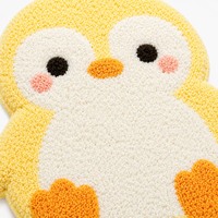 Tapis de bain floqué en forme de pingouin mignon, personnalisable, antidérapant avec support TPR, absorbant, pour salle de bain intérieure et douche