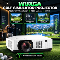 Projecteur laser 7500 lumens pour salle de simulateur de golf, solution de projection à courte focale WUXGA 3LCD