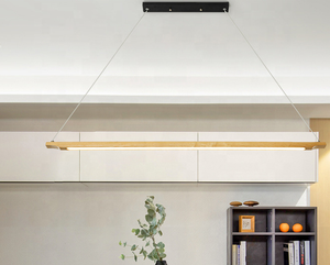 Lampes suspendues modernes en bois LED nordiques pour la suspension de lustre linéaire personnalisée de cuisine - Product Image 6