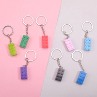 2025 blocs de construction porte-clés 2x4 Llavero LOGO personnalisé porte-clés bricolage MOC sac breloque voiture ornement petite particule haute briques