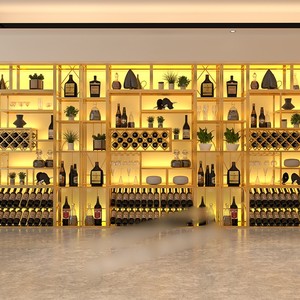 Hiện Đại Sang Trọng Công Nghiệp Thiết Kế Thủy Tinh Và Kim Loại Rượu Vang Hầm Rượu Whiskey Màu Đỏ Hiển Thị Tủ Thanh Cho Nhà Lưu Trữ Đồ Nội Thất Bộ - Product Image 3