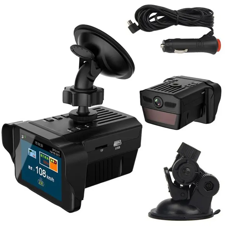 H588 Car 2 In 1 Dashcam Antiradar Combo Speed Camera Registar Signal Anti Radar Dvr Dash Cam Smart Radar Detector with Recorder