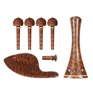 Ensemble de pièces de violon 4/4 avancé en bois de serpent : cordier, chevilles d'accordage et chevilles de bas de cordes - Product Image 1