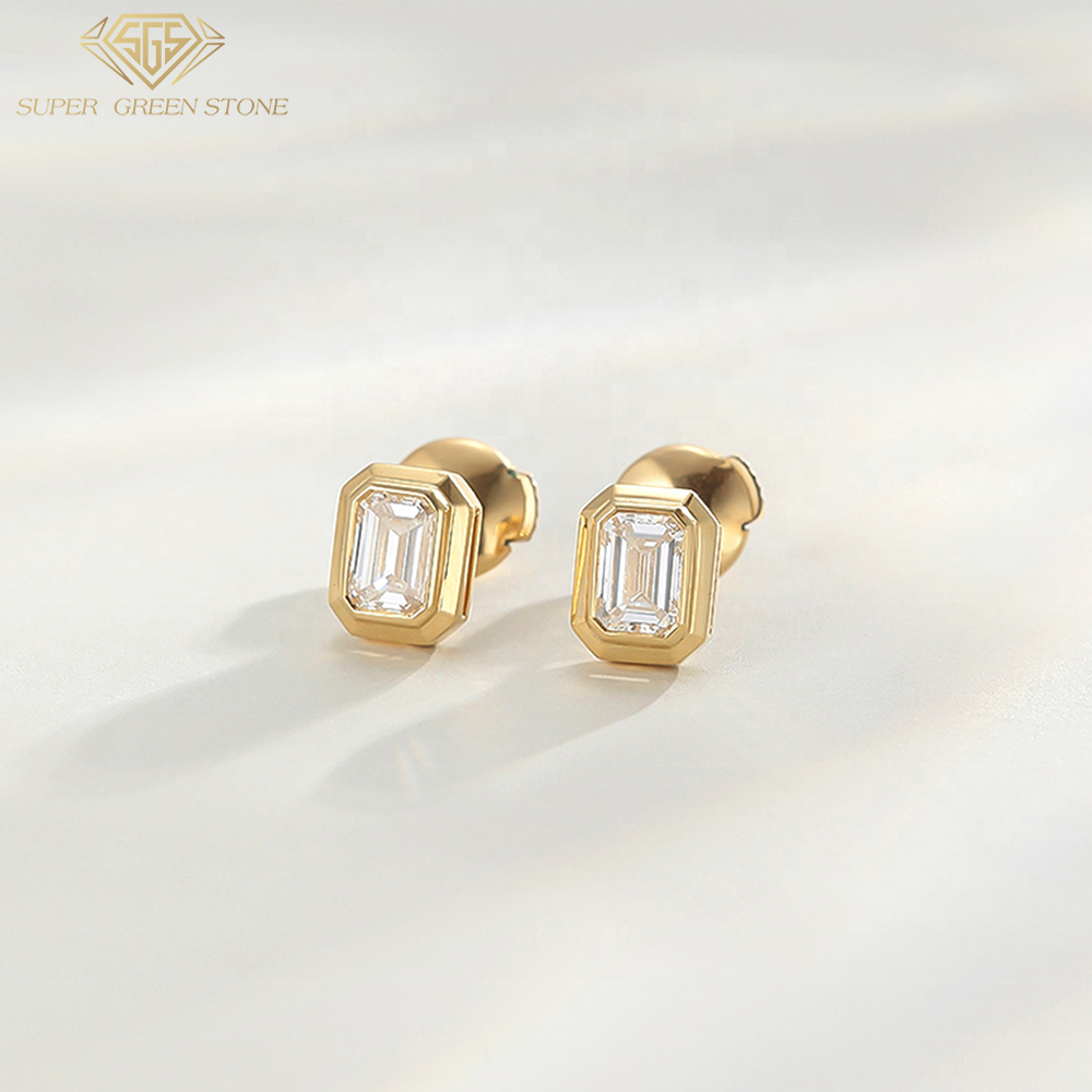 Chaoneng Customized Jewelry 18K Gold Earring Lab Grown Diamond