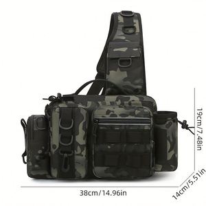 Bolsa de Almacenamiento Ligera para Aparejos de Pesca con Cubierta Protectora Impermeable, Mochila de Pesca para Hombre, Regalos de Pesca - Product Image 2