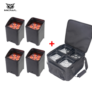 4pcs 6*18w rgbwa uv 6in1 dmx वायरलेस बैटरी की अगुवाई वाली बराबर नई स्टेज लाइट अपलाइट - Product Image 6