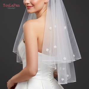 <span class=keywords><strong>Voile</strong></span> YouLaPan M35 élégant en dentelle miniature faite à la main, à une seule couche, avec bord coupé, pour mariée et soirée - Product Image 4
