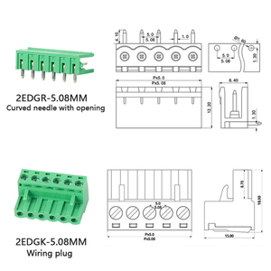 2edgr-5. 08mm + 2edgk-5. 08mm plug-in khối thiết bị đầu cuối PA66 300V 8A - Product Image 2