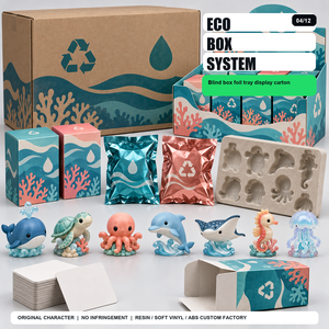 Figuras de Animales Marinos de Vinilo Suave Personalizadas, Ballena, Tortuga, Pulpo, Juguetes de Diseño, Caja Sorpresa Coleccionable, Fabricante OEM - Product Image 4
