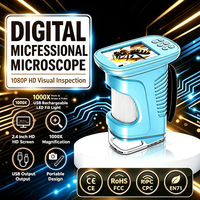 Kids Science Exploration Microscope 1000X Digital Handheld Portable Electronic Microscope With 2.4 Inch Lcd Screen Led Light