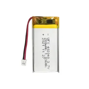 リチウムイオン電池セル工場カスタマイズUFX 402040 280mAh 3.7Vバニティミラー用小型充電式電池