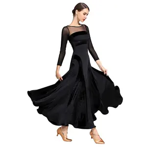 Pakaian dansa wanita, pakaian tari panggung Lengan Panjang Flamenco Waltz