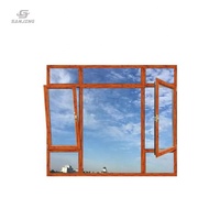 Ventanas residenciales impermeables de aislamiento recto de fábrica, ventanas abatibles de vidrio templado Doble
