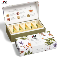 Boîte-cadeau pliante personnalisée haut de gamme pour thé et café-Boîte d'emballage de carte blanche raffinée faite à la main Boîte-cadeau exquise pour thé