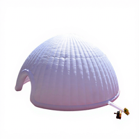 Dôme igloo gonflable mobile de 5 m de diamètre en tissu Oxford blanc résistant à l'eau avec éclairage LED pour fêtes nocturnes en extérieur