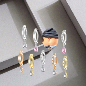 2026 Bijoux de corps tendance : Anneaux de nombril Clicker, Piercing de nombril en acier inoxydable plaqué or, <span class=keywords><strong>Faux</strong></span> bijoux de corps - Product Image 4