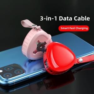 Câble de données rétractable 3-en-1 USB Type-C 3A à charge rapide avec logo personnalisé pour scanner code-barres/<span class=keywords><strong>imprimante</strong></span>/appareil photo/ordinateur en cuivre pur - Product Image 3