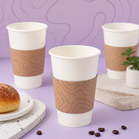 Manchon pour tasse de thé ou de café, personnalisé avec logo imprimé, en papier kraft, support jetable pour boissons à emporter, emballage, fourniture d'usine