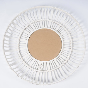 65.5*65.5*8 Art Design <strong>Circle</strong> Bamboo Bathroom Decor Hanging Wall <strong>Mirror</strong> Simple <strong>White</strong> Round Decorative Wall <strong>Mirror</strong> - Product Image 6