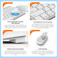 Grosir Set Keyboard & Mouse nirkabel 2.4G Logo OEM portabel aksesori Game Android & Mac kompatibel