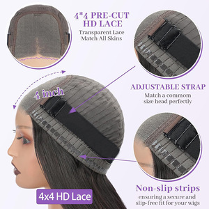 Perruques Courtes Carré en Cheveux Naturels Vietnamiens, Perruques Pixie à Coupe Courte Abordables en Cheveux Naturels avec Dentelle Frontale HD pour Femmes Noires - Product Image 5
