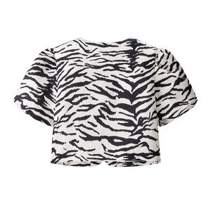 Taop & ZA <span class=keywords><strong>เสื้อ</strong></span>แฟชั่น<span class=keywords><strong>ผู้หญิง</strong></span>ใหม่ฤดูใบไม้ร่วง2025คอกลมแขนสั้น<span class=keywords><strong>ลาย</strong></span><span class=keywords><strong>ม้าลาย</strong></span>เสื้อ2725 - Product Image 2