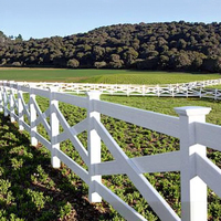 Panneaux de clôture extérieurs en vinyle et PVC de 1,5 m, design rail de cheval blanc, pour la sécurité du bétail des ranchs et des terrains équestres