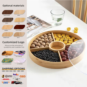 <span class=keywords><strong>Assiette</strong></span> ronde en bambou <span class=keywords><strong>compartiment</strong></span>ée, idéale <span class=keywords><strong>pour</strong></span> les fruits secs, les collations et les bonbons. Avec un tiroir peu profond <span class=keywords><strong>pour</strong></span> le rangement. - Product Image 1