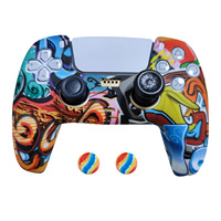 Coque de protection en silicone à impression par transfert d'eau, moule personnalisé, antidérapante pour manette de jeu, avec sac OPP