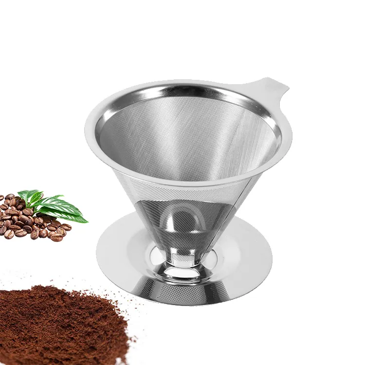 Pour Over Coffee Maker with Cup Stand Premium quality Stainless Steel Reusable Drip Cone Coffee Filter