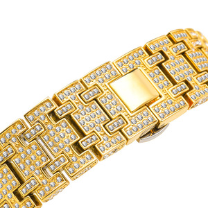 Reloj de Lujo con Cuarzo y Fecha, Estilo Hip Hop, Dorado, con Diamantes, Diseño de Cielo Estrellado, para Hombre - Product Image 6