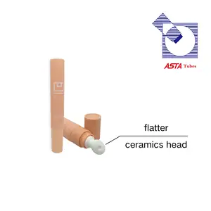 Tubo di crema per gli occhi in plastica morbida D19mm con applicatore in ceramica a forma rotonda tubo portatile