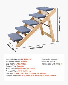<span class=keywords><strong>Rampe</strong></span> pliable en bois écologique <span class=keywords><strong>pour</strong></span> chiens et chats LHJY Factory avec 4 niveaux - Escalier portable <span class=keywords><strong>pour</strong></span> animaux de compagnie <span class=keywords><strong>pour</strong></span> lits et voitures - Product Image 4