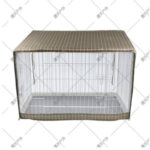 Housse de cage pour animaux de compagnie rectangulaire en polyester respirant à carreaux, taille moyenne, avec ventilation en maille - Product Image 3