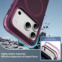 Coque de téléphone magnétique translucide mate de luxe avec véritable airbag pour iPhone 18 17 Pro Max, compatible avec la recharge sans fil, protection arrière