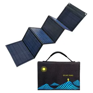 轻型折叠式太阳能电池板充电器15w野营便携式太阳能电池板可折叠，带2-USB端口