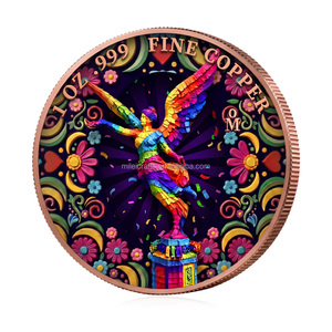 Moneda Conmemorativa Mexicana Libertad de 1 Onza, 999 de Cobre, Ángel de la Independencia, Águila y Serpiente, Impresa a Color - Product Image 1