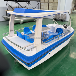 Barca Elettrica Usata in Fibra di Vetro per 8 Persone con Tavolo Semplice e Parasole, Vendita all'Ingrosso dalla Fabbrica. - Product Image 5