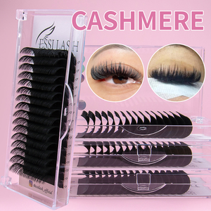 ESSI LASH Vente en gros de plateaux de cils coréens en PBT, noirs, doux, volumineux, faits à la main, 0.03, effet cachemire, noir mat, velours, fournitures pour extensions de cils - Product Image 1