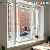 Ventana Abatible de Aluminio con Rotura de Puente Térmico, Manija Oculta, Doble Vidrio, Estándar para Casa Pasiva