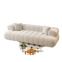 Ensemble de canapés sectionnels de style crème inspiré de la texture de la nuage noire en guimauve JJY-051 pour petit appartement, hôtel, villa, avec tissu