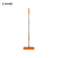 Serpillère à clipser robuste et détachable, manche en acier inoxydable de 129,5 cm, tête pivotante flexible à 360°, nettoyage commercial des sols